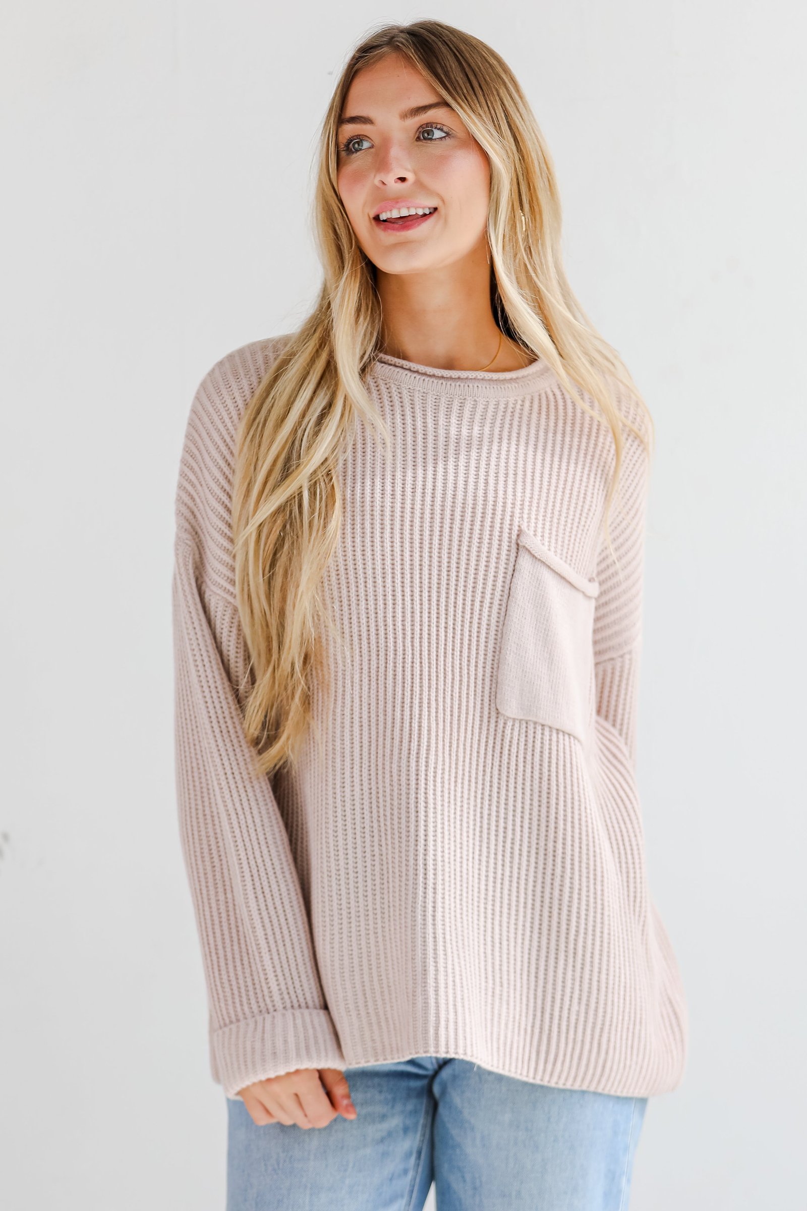 Fall Feelings Blush Oversized Sweater