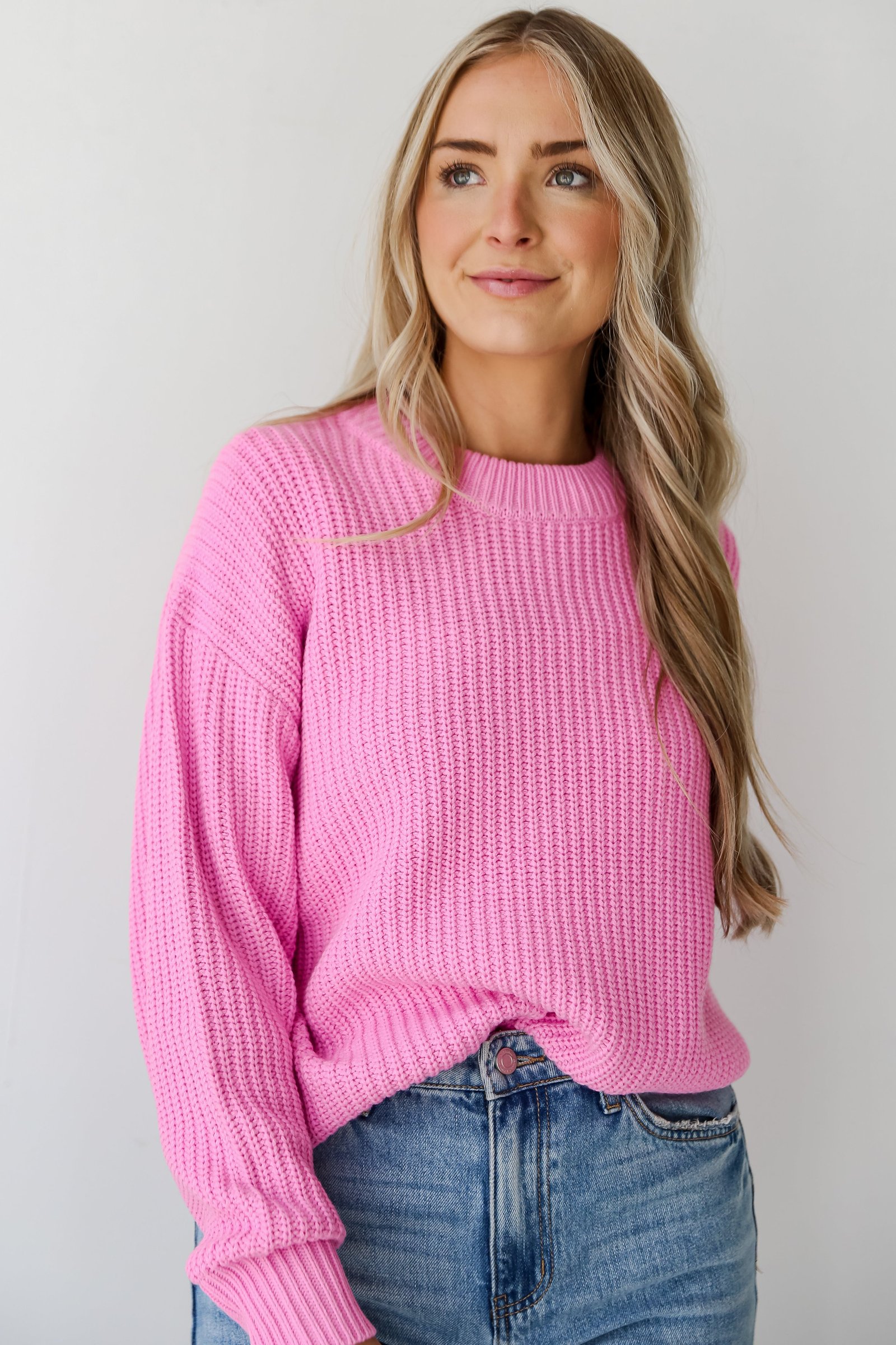 Adoring Darling Pink Oversized Sweater - DU DEAL