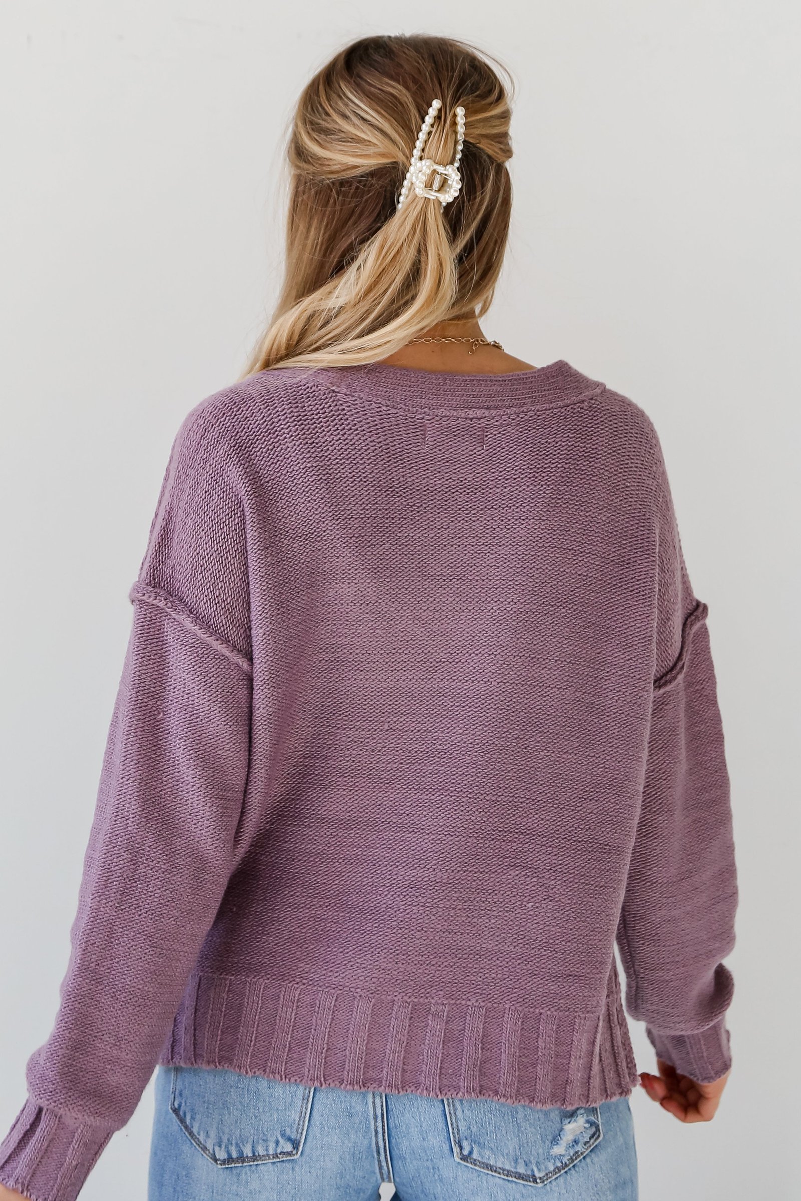 Charmingly Cuddly Plum Oversized Sweater